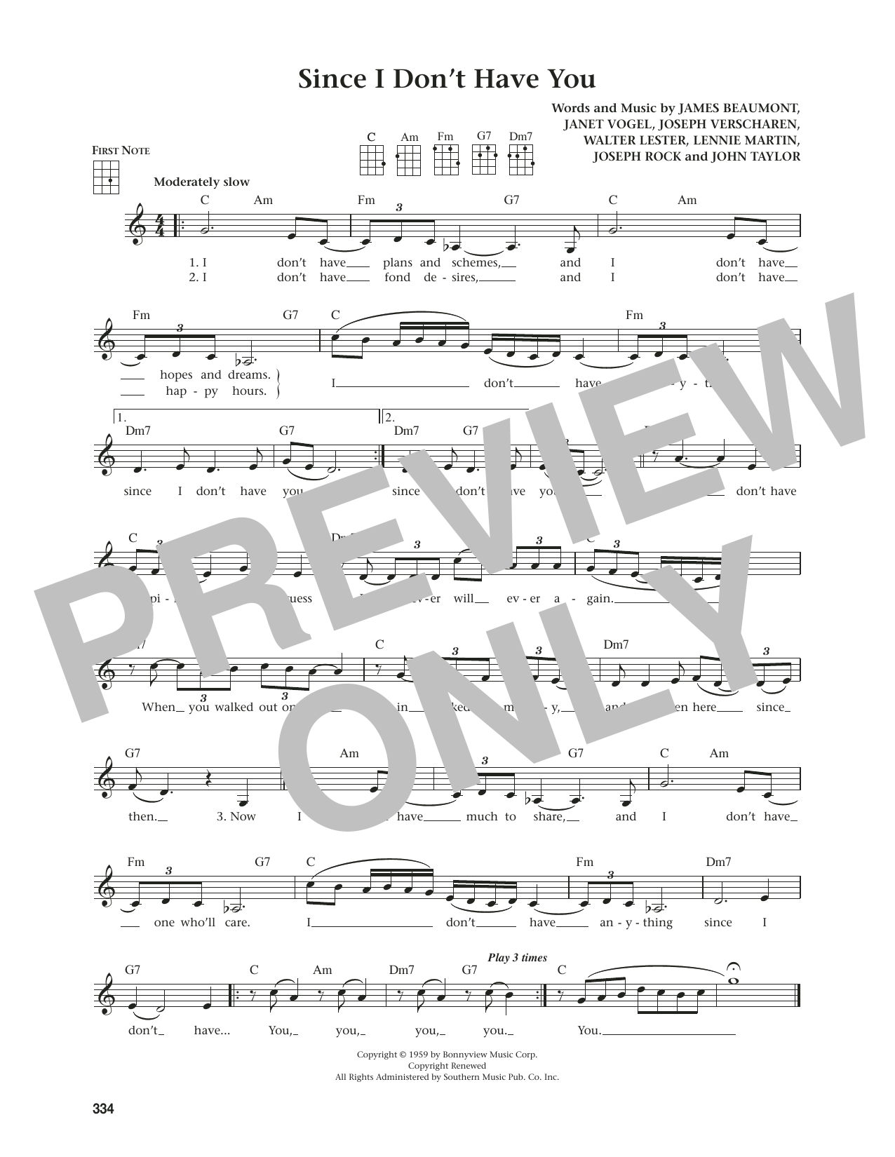 The Skyliners Since I Don't Have You (from The Daily Ukulele) (arr. Jim Beloff) Sheet Music Notes & Chords for Ukulele - Download or Print PDF