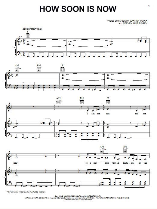 The Smiths How Soon Is Now Sheet Music Notes & Chords for Guitar Tab - Download or Print PDF