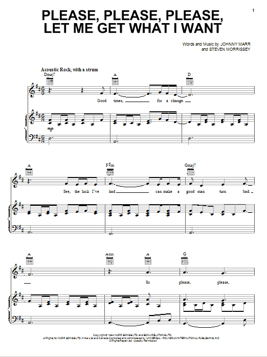 The Smiths Please, Please, Please, Let Me Get What I Want Sheet Music Notes & Chords for Ukulele - Download or Print PDF