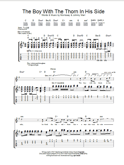 The Smiths The Boy With The Thorn In His Side Sheet Music Notes & Chords for Violin - Download or Print PDF