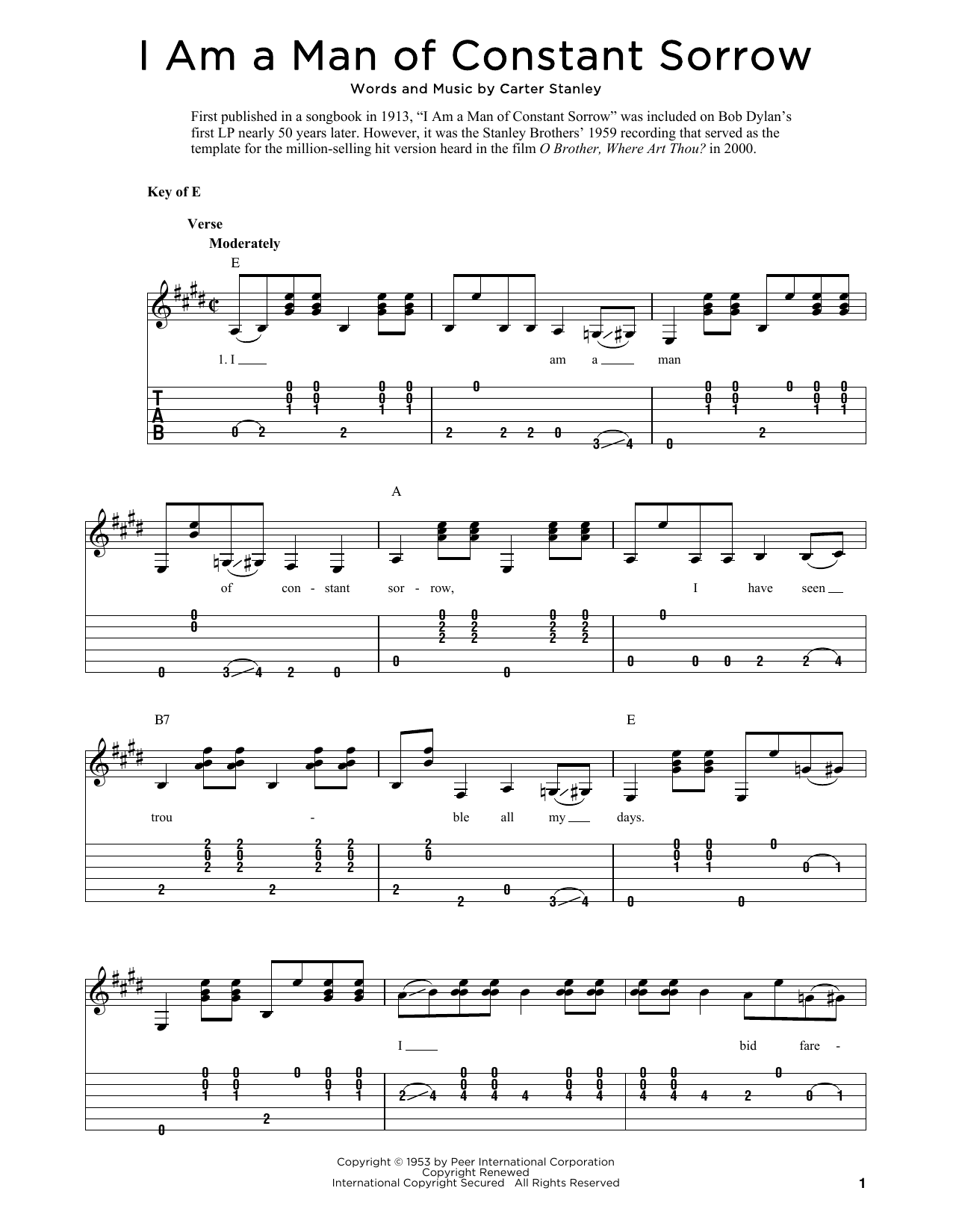 The Soggy Bottom Boys I Am A Man Of Constant Sorrow (arr. Fred Sokolow) Sheet Music Notes & Chords for Mandolin - Download or Print PDF