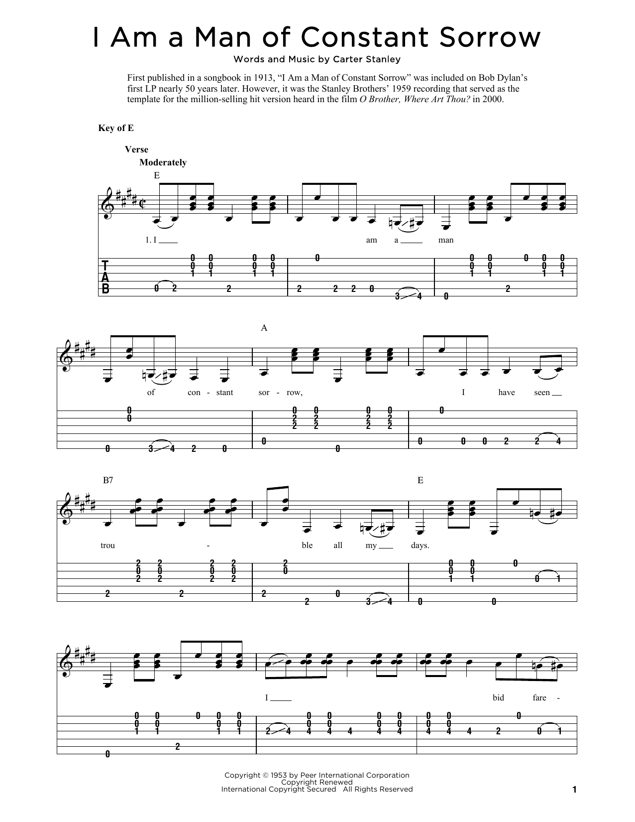 The Soggy Bottom Boys I Am A Man Of Constant Sorrow (arr. Fred Sokolow) Sheet Music Notes & Chords for Banjo Tab - Download or Print PDF