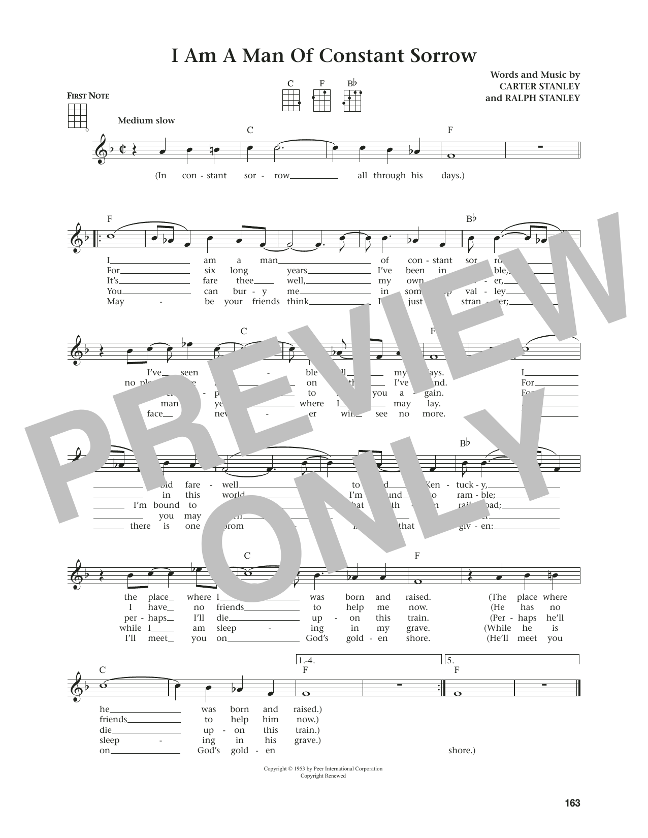 The Soggy Bottom Boys I Am A Man Of Constant Sorrow (from The Daily Ukulele) (arr. Jim Beloff) Sheet Music Notes & Chords for Ukulele - Download or Print PDF