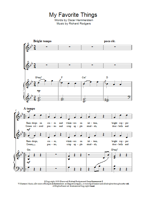 Julie Andrews My Favorite Things (from The Sound Of Music) Sheet Music Notes & Chords for 2-Part Choir - Download or Print PDF