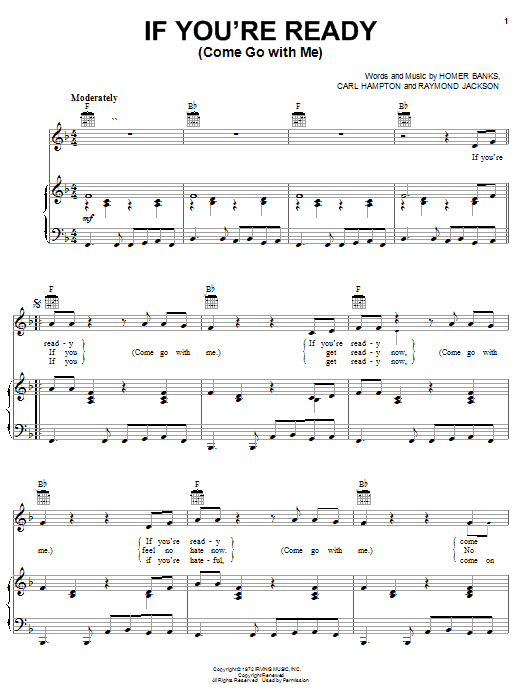 The Staple Singers If You're Ready (Come Go With Me) Sheet Music Notes & Chords for Melody Line, Lyrics & Chords - Download or Print PDF