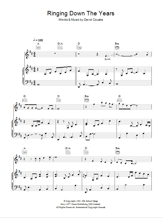 The Strawbs Ringing Down The Years Sheet Music Notes & Chords for Piano, Vocal & Guitar - Download or Print PDF