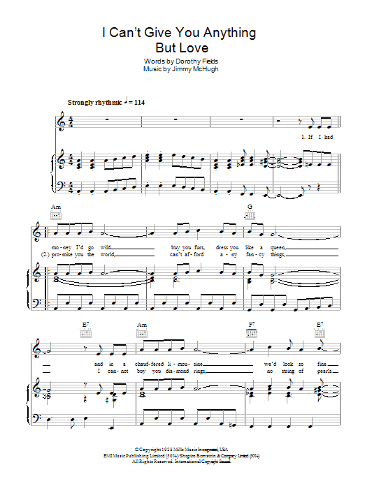 The Stylistics I Can't Give You Anything But Love Sheet Music Notes & Chords for Piano, Vocal & Guitar (Right-Hand Melody) - Download or Print PDF