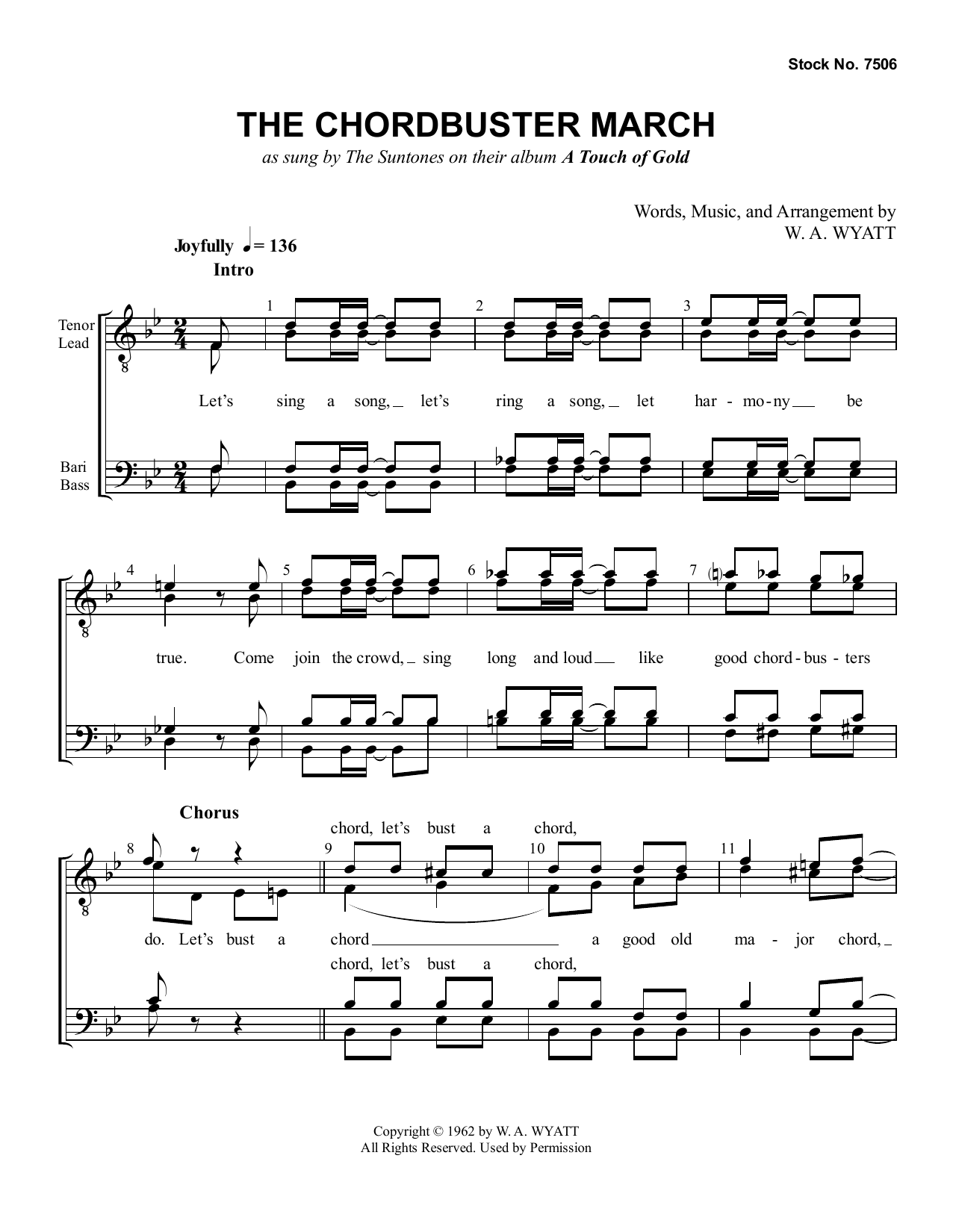 The Suntones The Chordbuster March Sheet Music Notes & Chords for TTBB Choir - Download or Print PDF