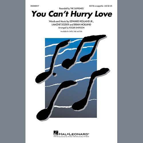 The Supremes, You Can't Hurry Love (arr. Roger Emerson), SATB Choir