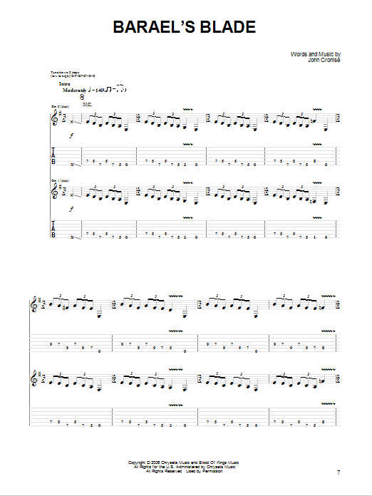 The Sword Barael's Blade Sheet Music Notes & Chords for Guitar Tab - Download or Print PDF