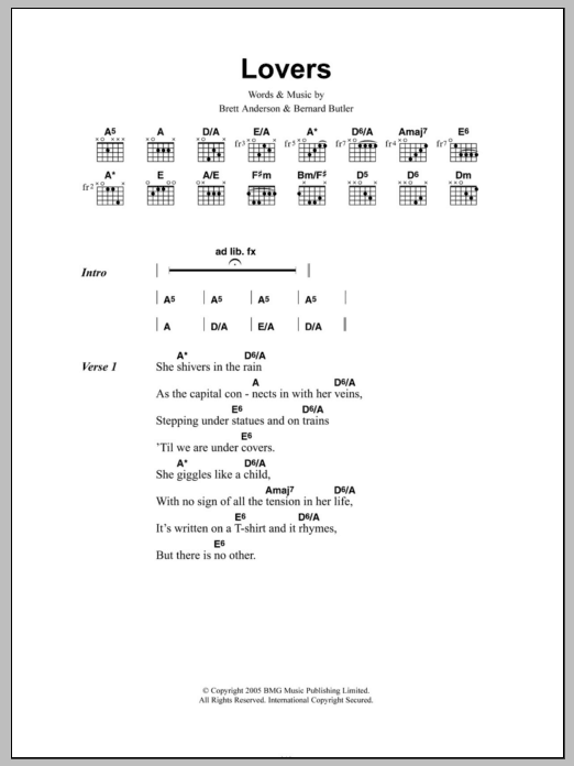 The Tears Lovers Sheet Music Notes & Chords for Lyrics & Chords - Download or Print PDF