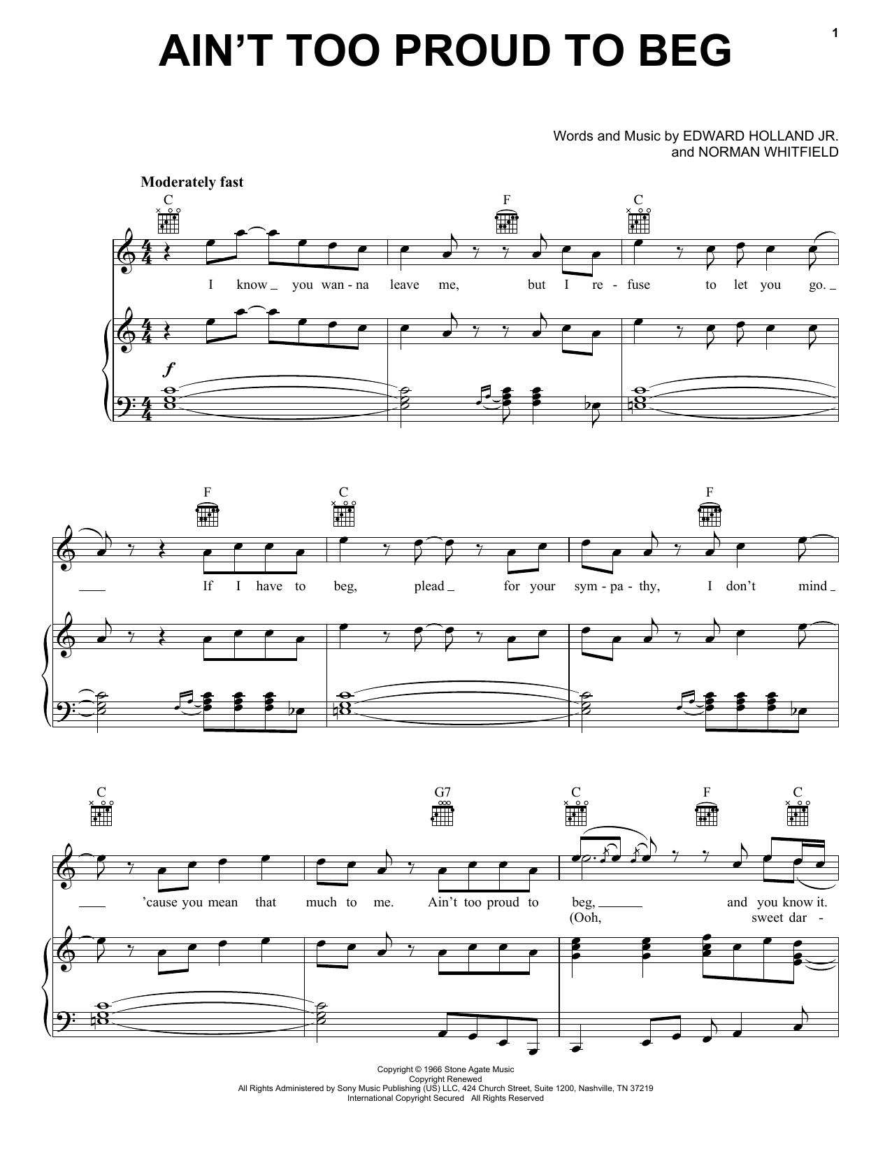 The Temptations Ain't Too Proud To Beg Sheet Music Notes & Chords for Cello - Download or Print PDF