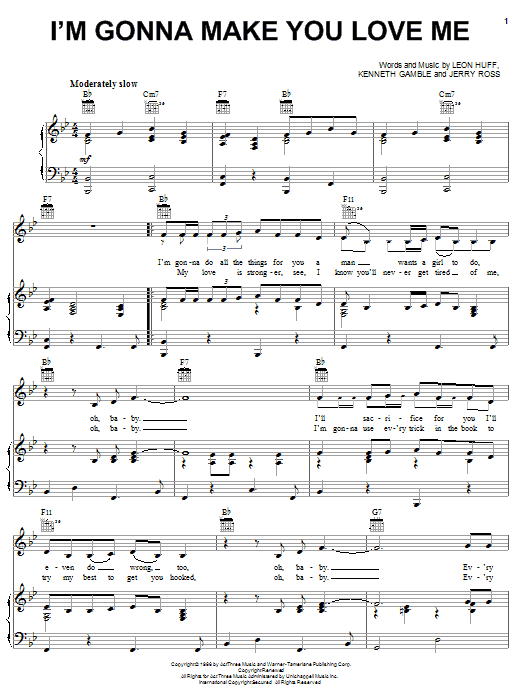 The Temptations I'm Gonna Make You Love Me Sheet Music Notes & Chords for Piano, Vocal & Guitar (Right-Hand Melody) - Download or Print PDF
