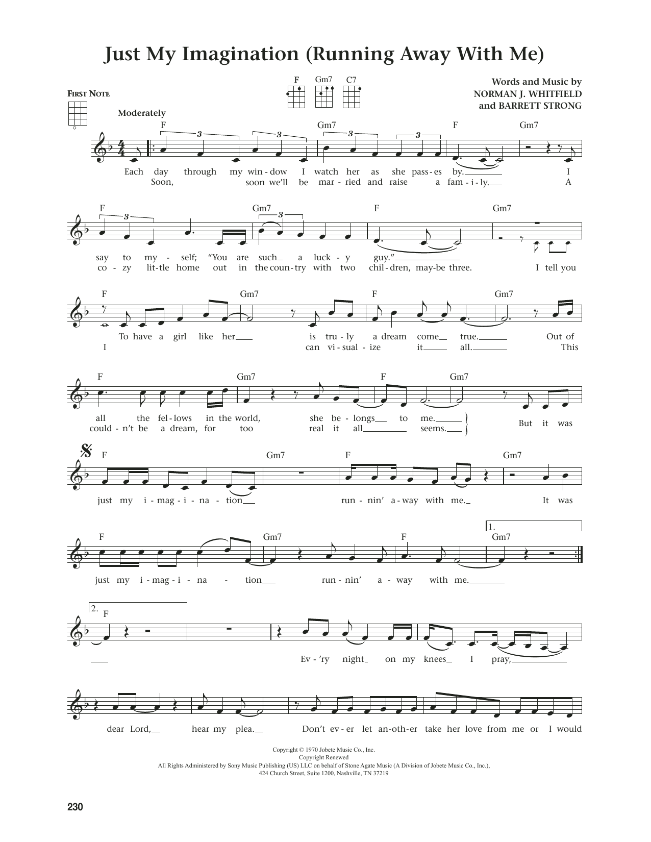 The Temptations Just My Imagination (Running Away With Me) (from The Daily Ukulele) (arr. Jim Beloff) Sheet Music Notes & Chords for Ukulele - Download or Print PDF