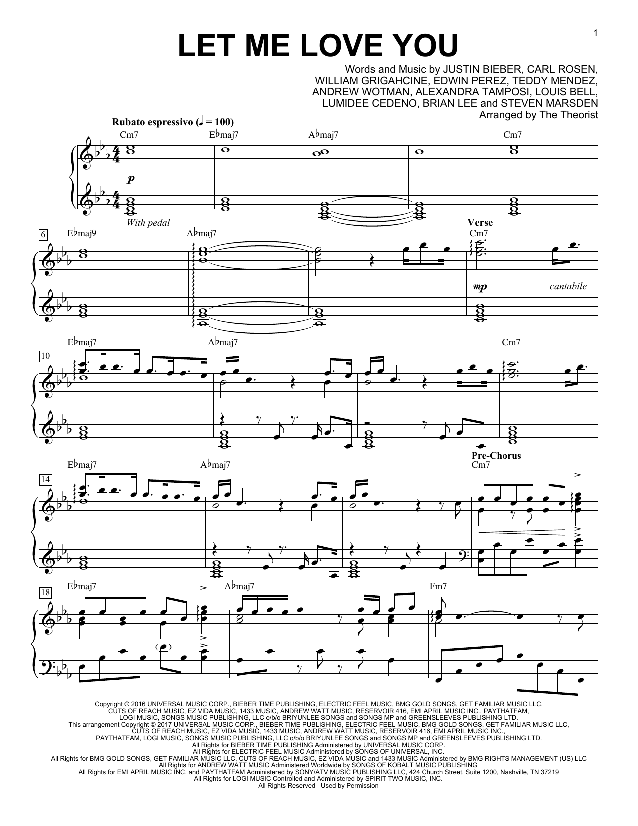 The Theorist Let Me Love You Sheet Music Notes & Chords for Piano Solo - Download or Print PDF