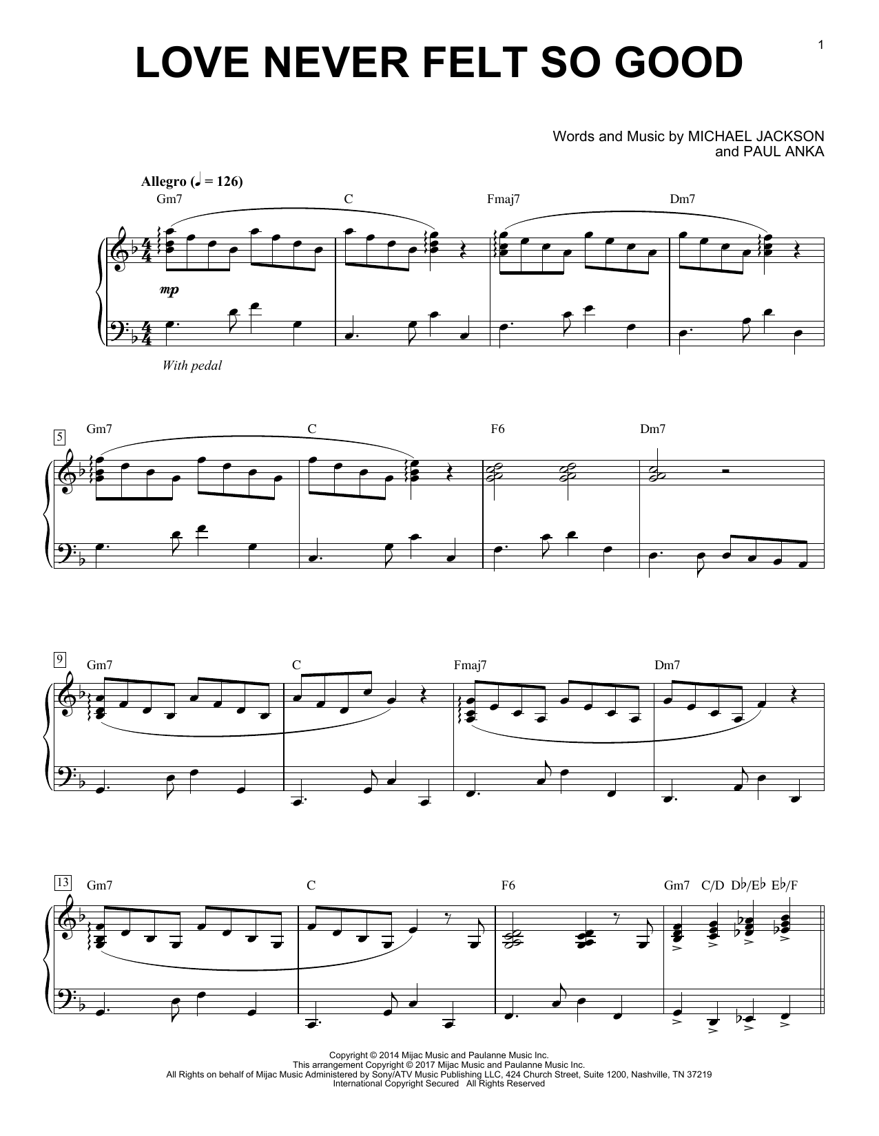 The Theorist Love Never Felt So Good Sheet Music Notes & Chords for Piano Solo - Download or Print PDF