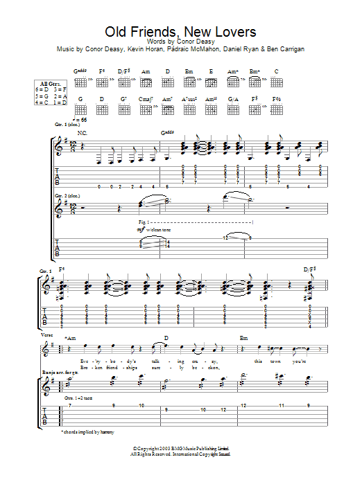 The Thrills Old Friends, New Lovers Sheet Music Notes & Chords for Guitar Tab - Download or Print PDF