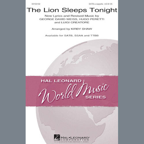 The Tokens, The Lion Sleeps Tonight (arr. Kirby Shaw), Piano, Vocal & Guitar