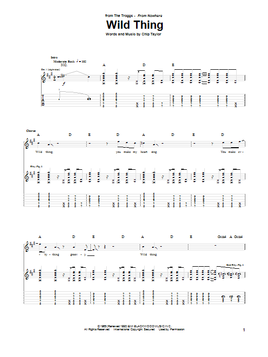 The Troggs Wild Thing Sheet Music Notes & Chords for Flute - Download or Print PDF