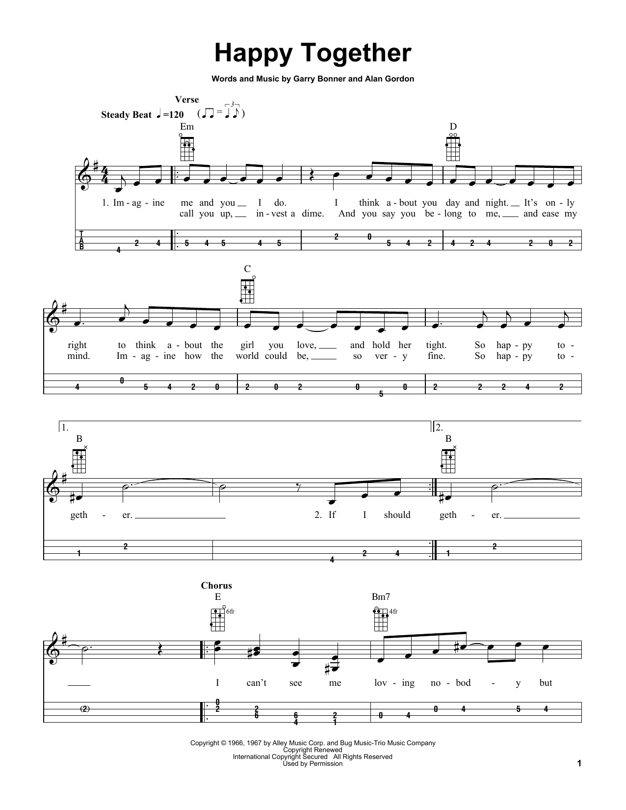 The Turtles Happy Together (arr. Bobby Westfall) Sheet Music Notes & Chords for Mandolin - Download or Print PDF