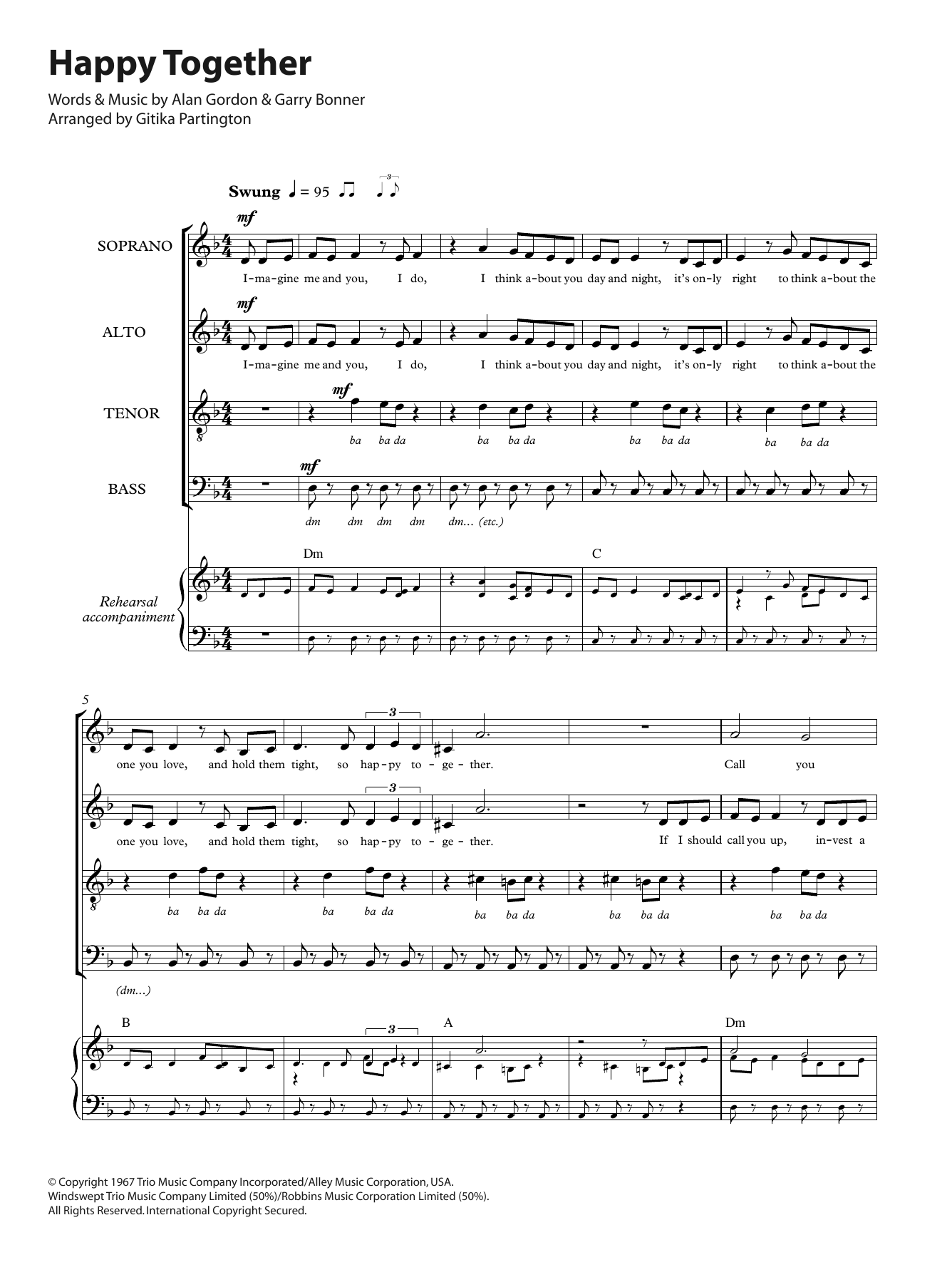 The Turtles Happy Together (arr. Gitika Partington) Sheet Music Notes & Chords for SATB - Download or Print PDF