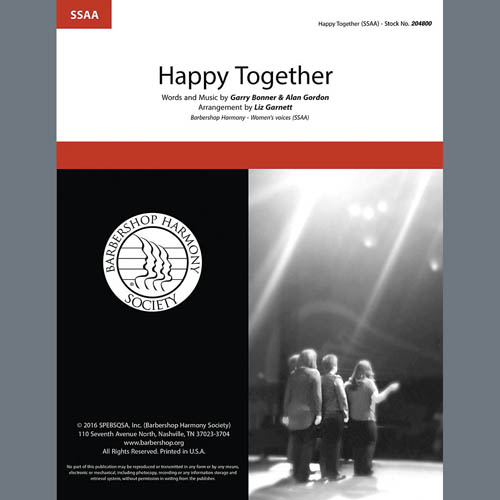 The Turtles, Happy Together (arr. Liz Garnett), SATB Choir