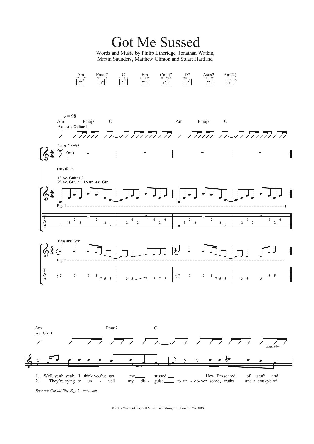 The Twang Got Me Sussed Sheet Music Notes & Chords for Guitar Tab - Download or Print PDF