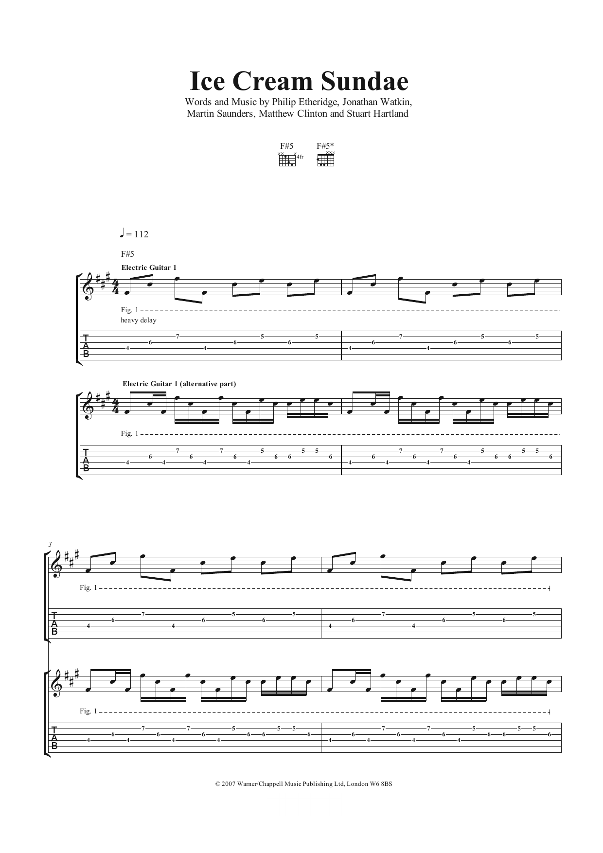 The Twang Ice Cream Sundae Sheet Music Notes & Chords for Guitar Tab - Download or Print PDF