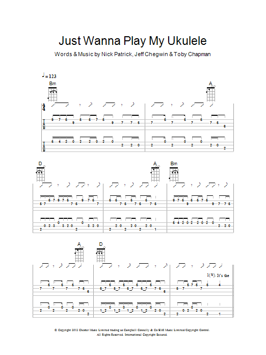 The Ukuleles Just Wanna Play My Ukulele Sheet Music Notes & Chords for Ukulele with strumming patterns - Download or Print PDF