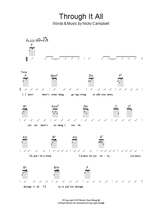 The Ukuleles Through It All Sheet Music Notes & Chords for Ukulele with strumming patterns - Download or Print PDF