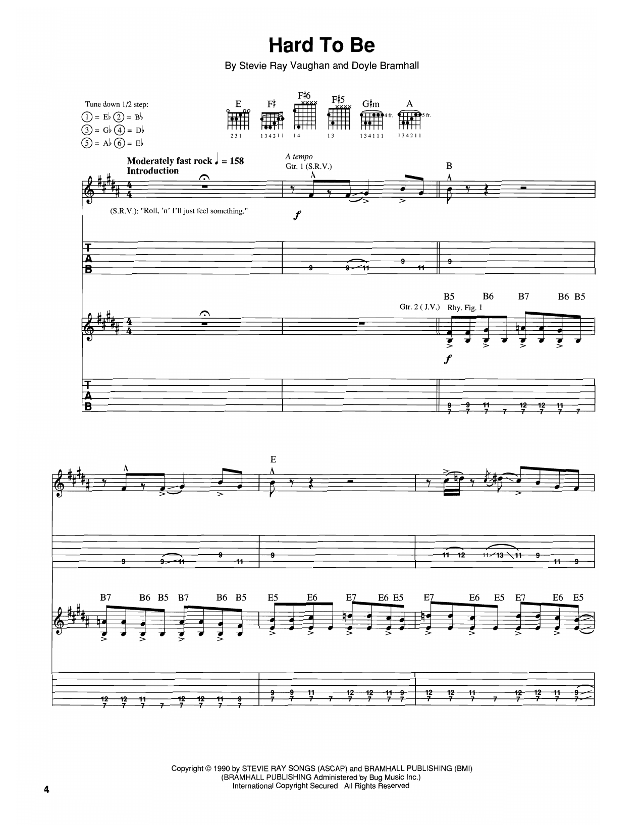 The Vaughan Brothers Hard To Be Sheet Music Notes & Chords for Guitar Tab - Download or Print PDF