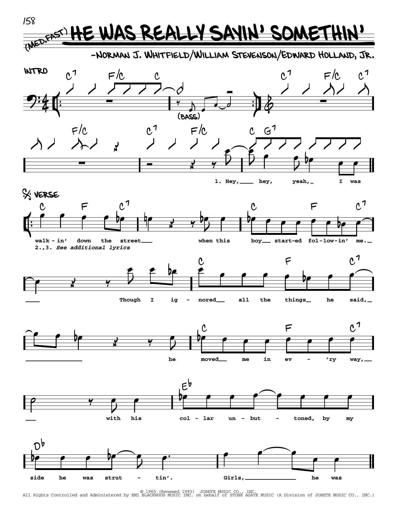 The Velvelettes He Was Really Sayin' Somethin' Sheet Music Notes & Chords for Real Book – Melody & Chords - Download or Print PDF