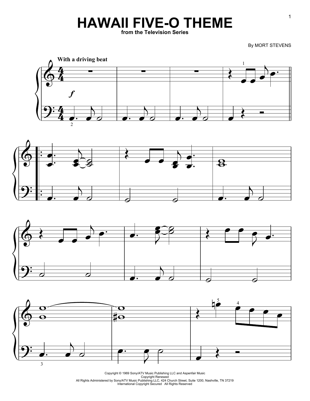The Ventures Hawaii Five-O Theme Sheet Music Notes & Chords for Real Book – Melody & Chords - Download or Print PDF