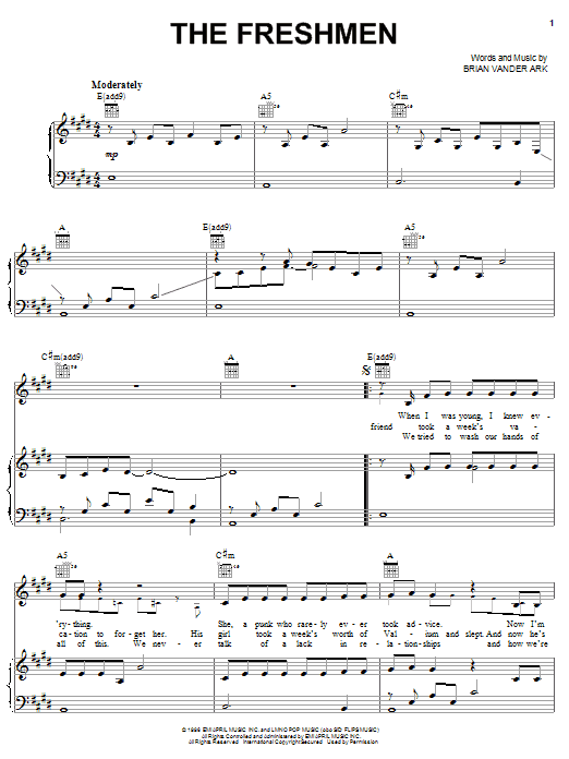 The Verve Pipe The Freshmen Sheet Music Notes & Chords for Guitar Tab Play-Along - Download or Print PDF