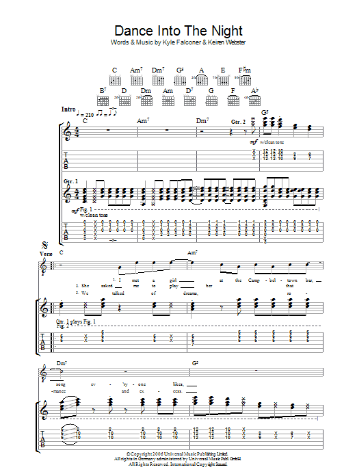 The View Dance Into The Night Sheet Music Notes & Chords for Guitar Tab - Download or Print PDF