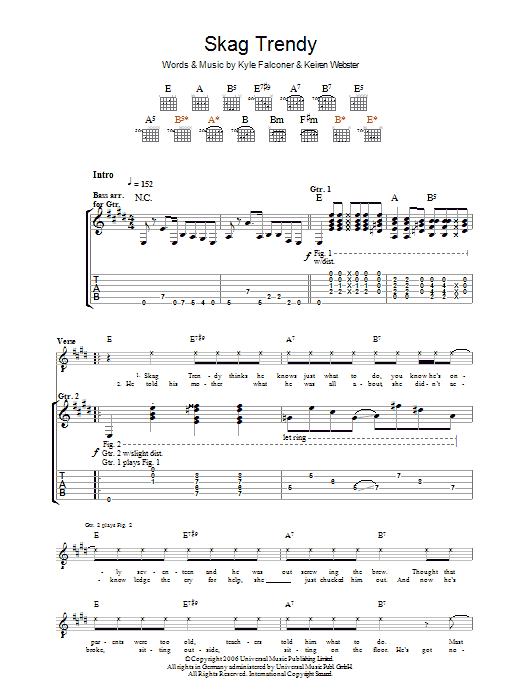 The View Skag Trendy Sheet Music Notes & Chords for Guitar Tab - Download or Print PDF