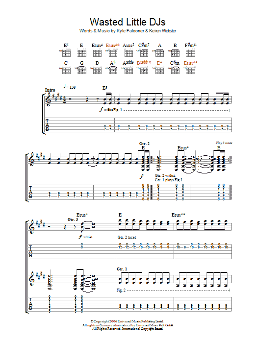 The View Wasted Little DJs Sheet Music Notes & Chords for Piano, Vocal & Guitar - Download or Print PDF