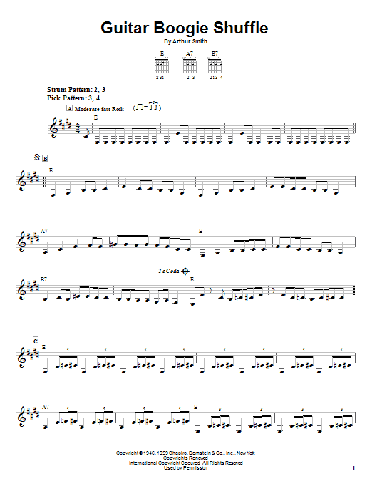 The Virtues Guitar Boogie Shuffle Sheet Music Notes & Chords for Easy Guitar - Download or Print PDF