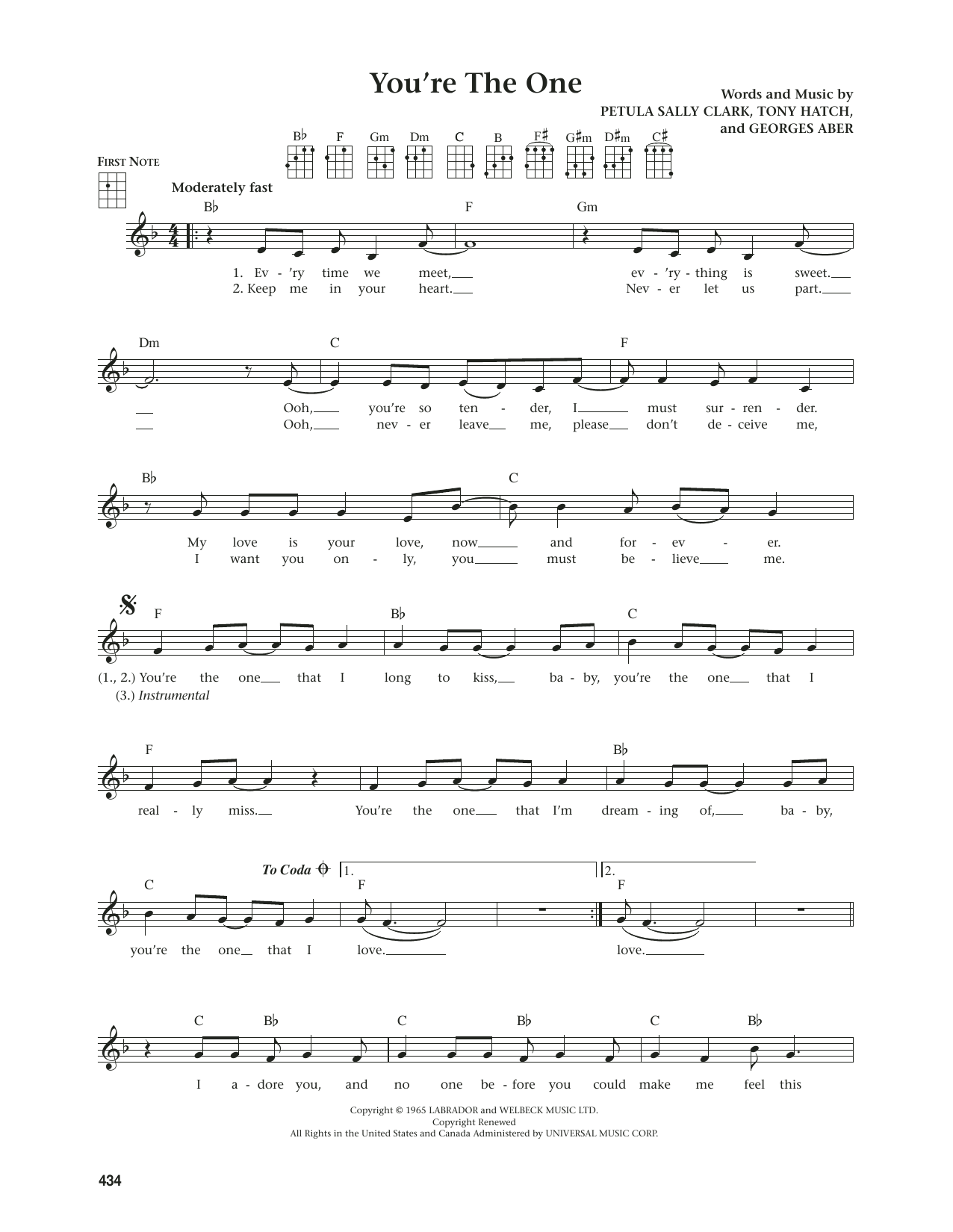 The Vogues You're The One (from The Daily Ukulele) (arr. Jim Beloff) Sheet Music Notes & Chords for Ukulele - Download or Print PDF