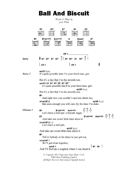 The White Stripes Ball And Biscuit Sheet Music Notes & Chords for Guitar Tab - Download or Print PDF