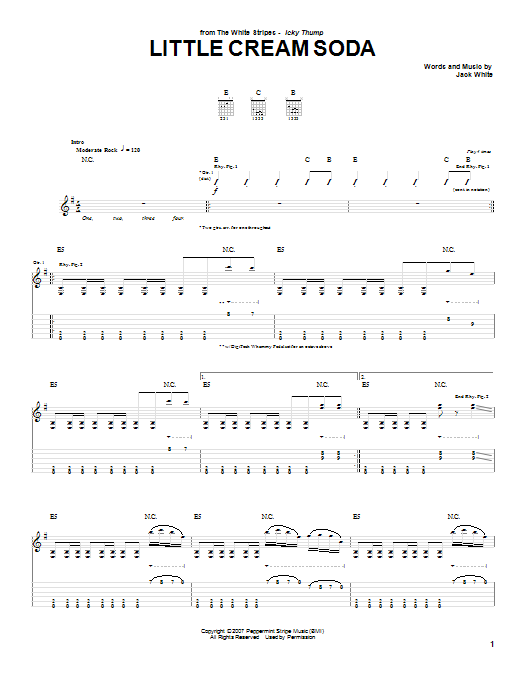 The White Stripes Little Cream Soda Sheet Music Notes & Chords for Guitar Tab - Download or Print PDF