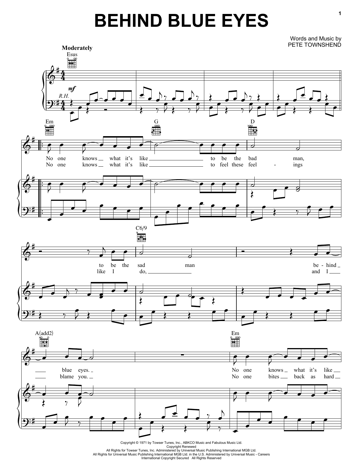 The Who Behind Blue Eyes Sheet Music Notes & Chords for Ukulele Ensemble - Download or Print PDF