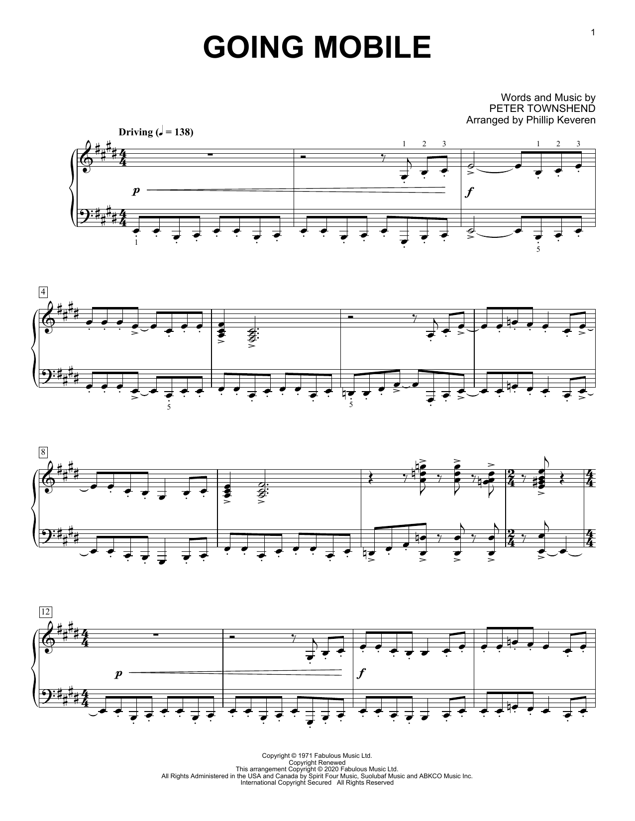 The Who Going Mobile [Classical version] (arr. Phillip Keveren) Sheet Music Notes & Chords for Piano Solo - Download or Print PDF
