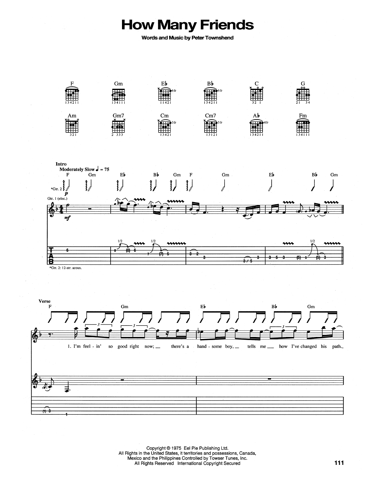 The Who How Many Friends Sheet Music Notes & Chords for Guitar Tab - Download or Print PDF The Who How Many Friends Sheet Music Notes & Chords for Guitar Tab - Download or Print PDF
