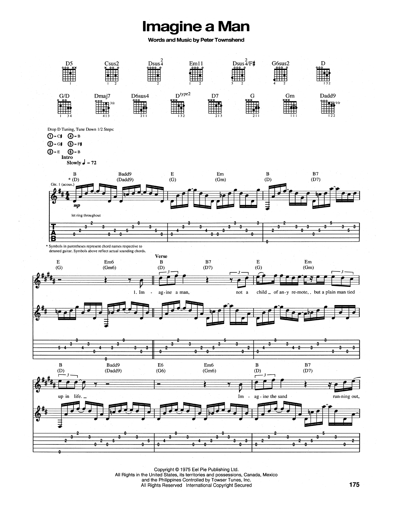 The Who Imagine A Man Sheet Music Notes & Chords for Lyrics & Chords - Download or Print PDF