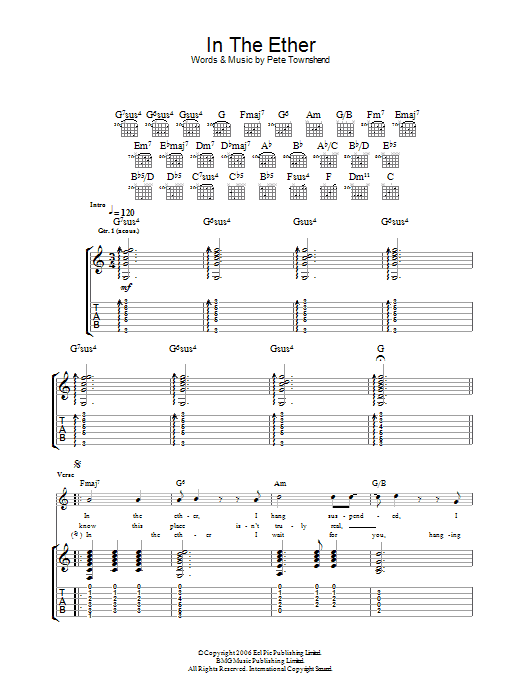 The Who In The Ether Sheet Music Notes & Chords for Guitar Tab - Download or Print PDF