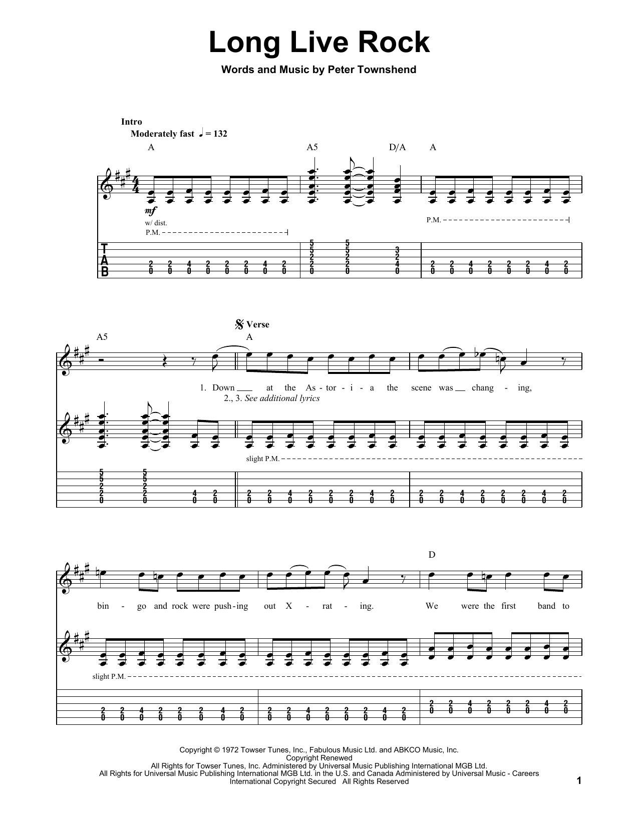 The Who Long Live Rock Sheet Music Notes & Chords for Drums Transcription - Download or Print PDF