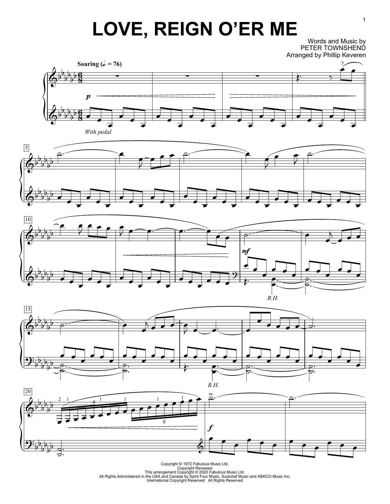 The Who Love, Reign O'er Me [Classical version] (arr. Phillip Keveren) Sheet Music Notes & Chords for Piano Solo - Download or Print PDF