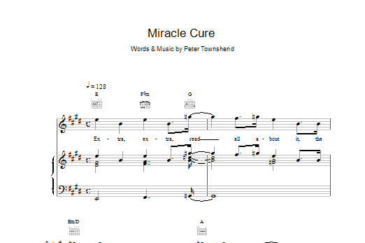 The Who Miracle Cure Sheet Music Notes & Chords for Piano, Vocal & Guitar (Right-Hand Melody) - Download or Print PDF