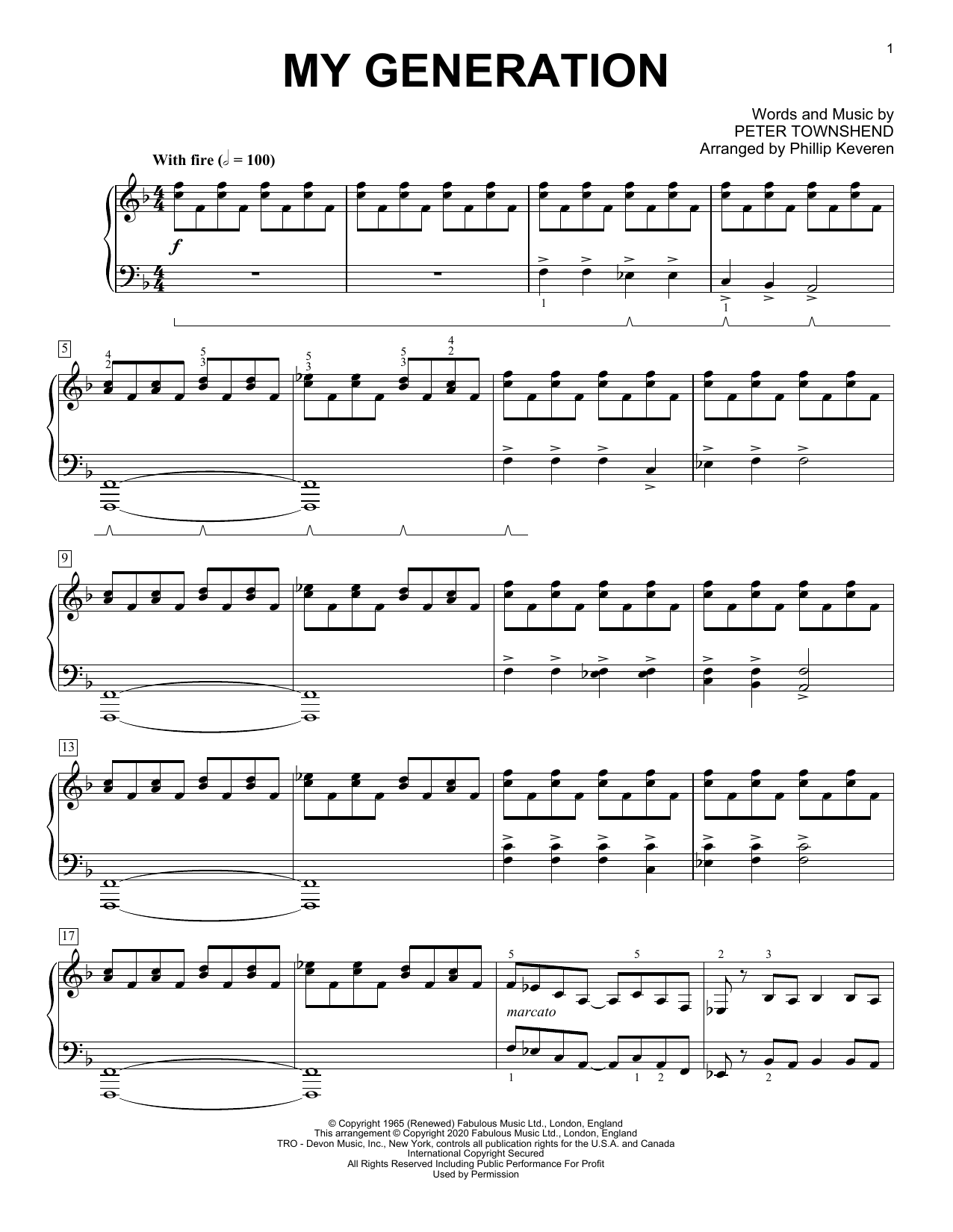 The Who My Generation [Classical version] (arr. Phillip Keveren) Sheet Music Notes & Chords for Piano Solo - Download or Print PDF